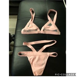 BRAND NEW: Splicing Mesh Triangle Bikini Swimsuit